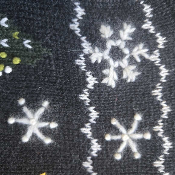 vtg Christmas Sweater "Nut Cracker" Angel and Mittens Crochet Women's Size s - Picture 5 of 8